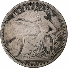 Suiza, Franc, 1861, Bern, Plata, BC+, KM:9a