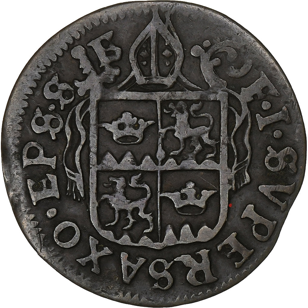 SWISS CANTONS, Bishopic of Sion, Franz-Joseph Supersaxo, 1/2 Batzen, 1708
