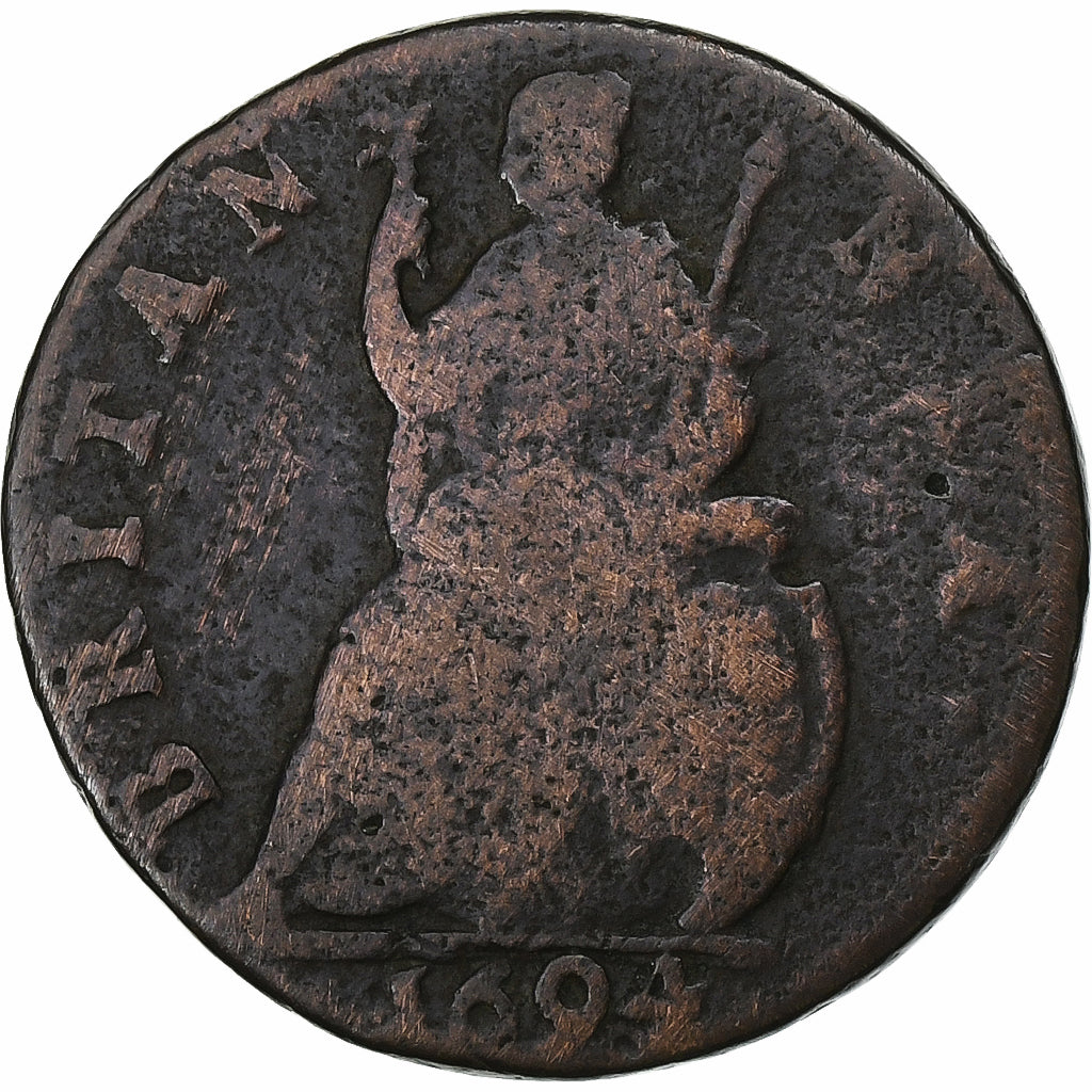 Great Britain, William and Mary, Farthing, 1694, Copper, F(12-15), KM:466.1a