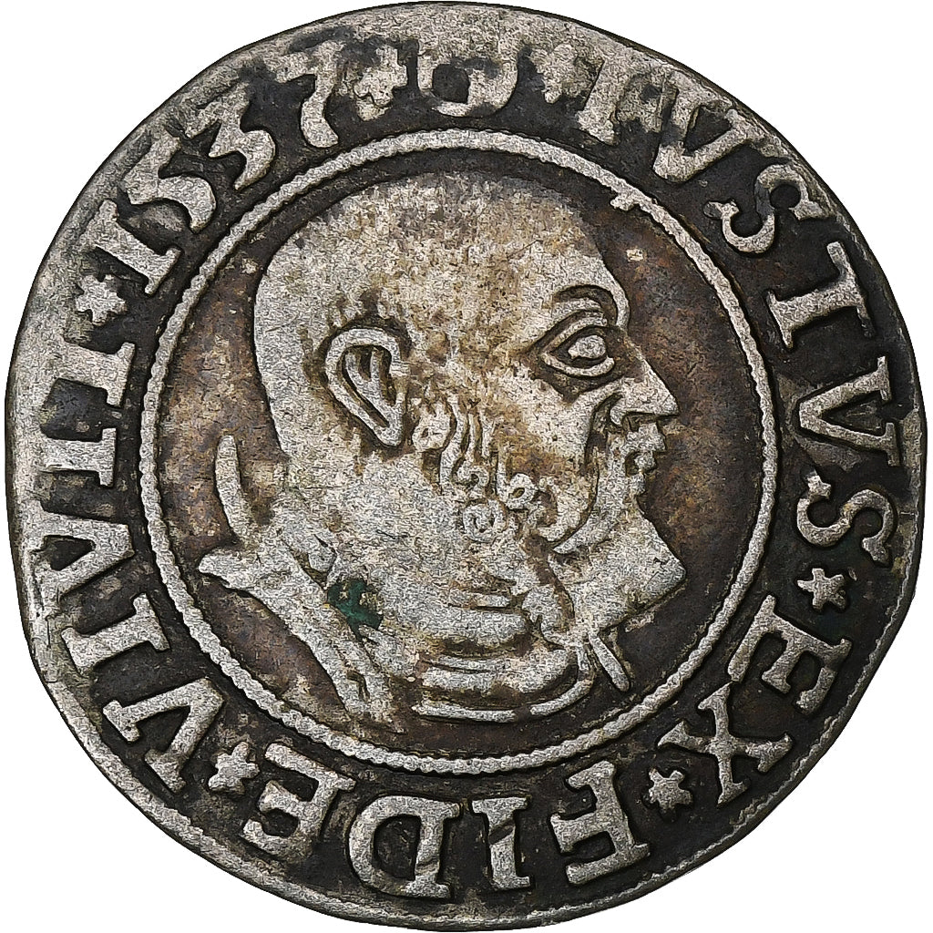 Prussia, Albrecht, 1 Groschen, 1537, Silver, VF(30-35)
