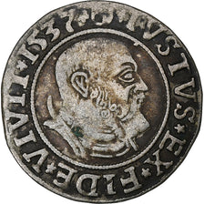 Prussia, Albrecht, 1 Groschen, 1537, Silver, VF(30-35)