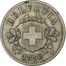 Switzerland, 10 Rappen, 1850, Strasbourg, Billon, VF(30-35), KM:6