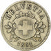 Switzerland, 10 Rappen, 1851, Strasbourg, Billon, VF(30-35), KM:6