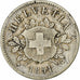 Switzerland, 10 Rappen, 1851, Strasbourg, Billon, EF(40-45), KM:6