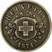 Switzerland, 10 Rappen, 1871, Bern, Billon, EF(40-45), KM:6
