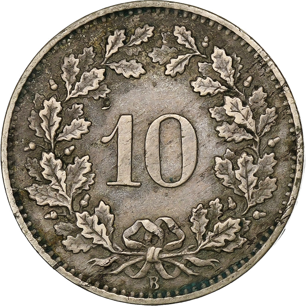 Suiza, 10 Rappen, 1876, Bern, Vellón, EBC, KM:6