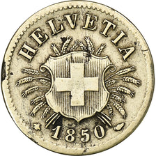 Switzerland, 5 Rappen, 1850, Strasbourg, Billon, EF(40-45), KM:5