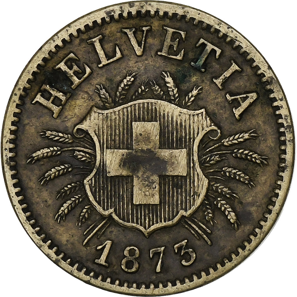 Switzerland, 5 Rappen, 1873, Bern, Billon, VF(30-35), KM:5