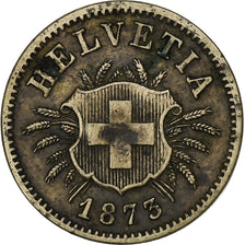 Switzerland, 5 Rappen, 1873, Bern, Billon, VF(30-35), KM:5