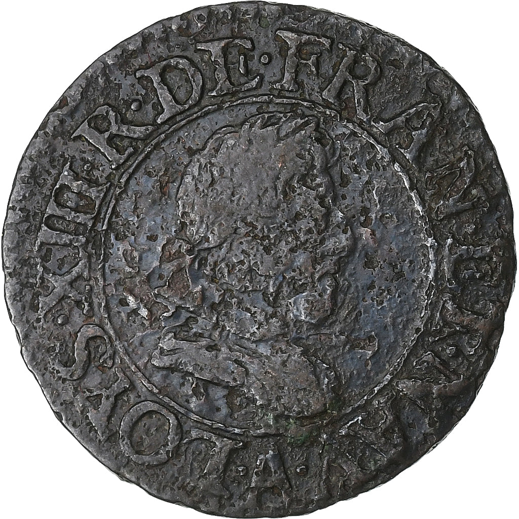 Frankreich, Louis XIII, Denier tournois, buste juvénile au col rabattu