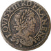 Francia, Louis XIII, Double Tournois, 1638, Rame, MB+, Gadoury:11