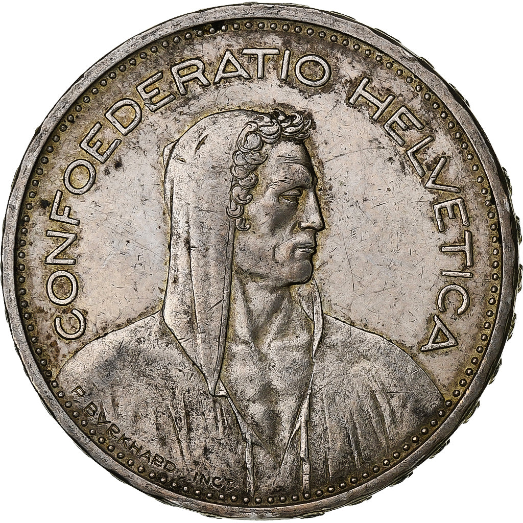 Suiza, 5 Francs, Herdsman, 1931, Bern, Plata, MBC, KM:40