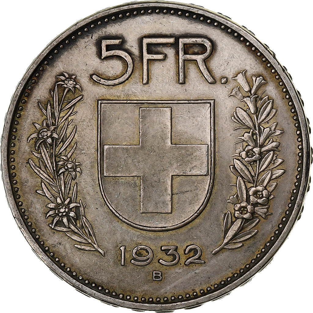 Suisse, 5 Francs, Herdsman, 1932, Bern, Argent, TTB, KM:40