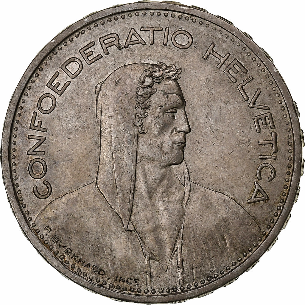 Suiza, 5 Francs, Herdsman, 1933, Bern, Plata, MBC, KM:40