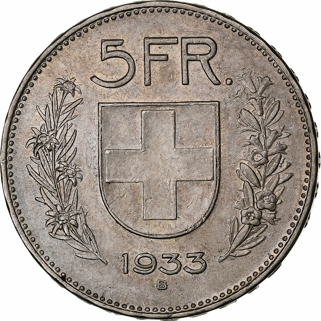 Switzerland, 5 Francs, Herdsman, 1933, Bern, Silver, EF(40-45), KM:40