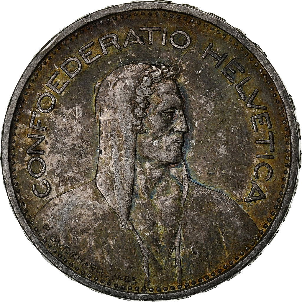 Switzerland, 5 Francs, Herdsman, 1933, Bern, Silver, VF(20-25), KM:40