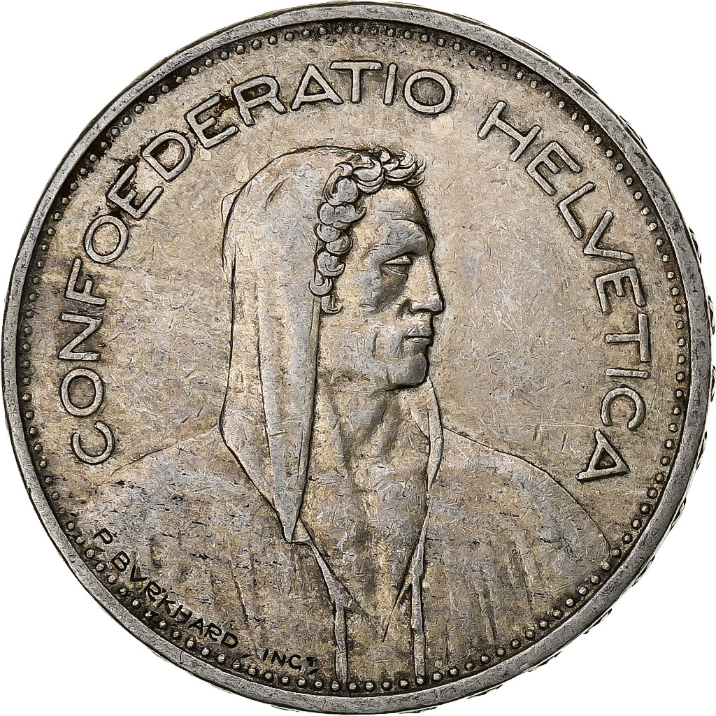 Switzerland, 5 Francs, Herdsman, 1935, Bern, Silver, EF(40-45), KM:40