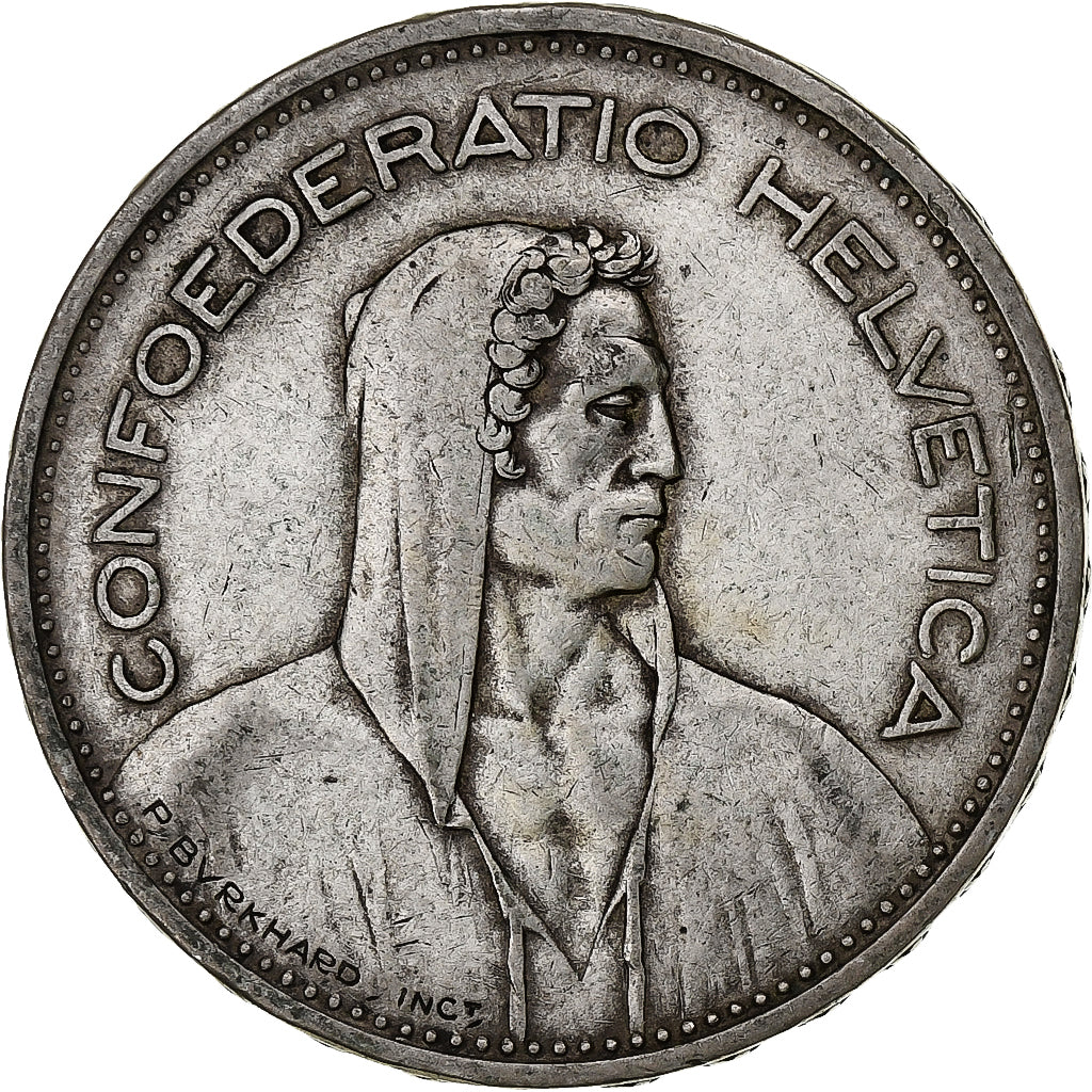 Switzerland, 5 Francs, Herdsman, 1935, Bern, Silver, VF(20-25), KM:40
