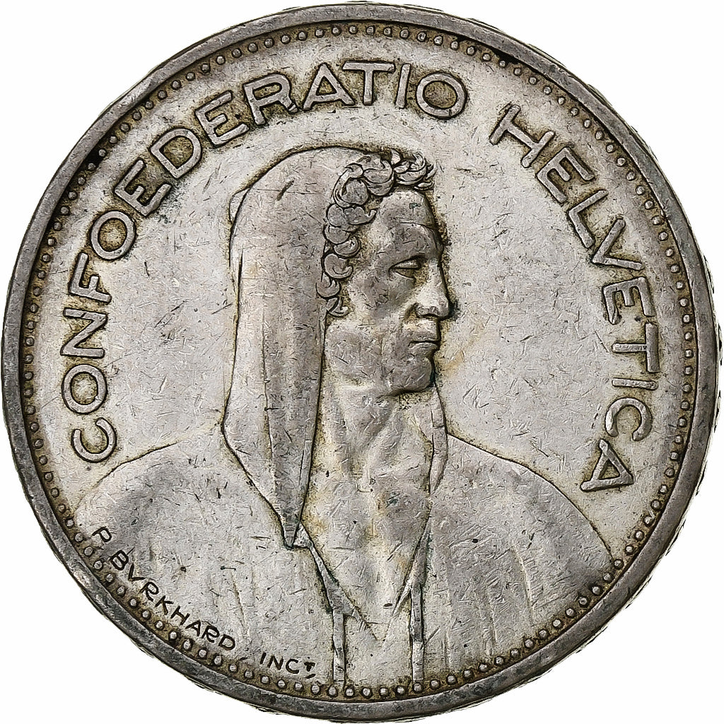 Schweiz, 5 Francs, Herdsman, 1939, Bern, Silber, S, KM:40