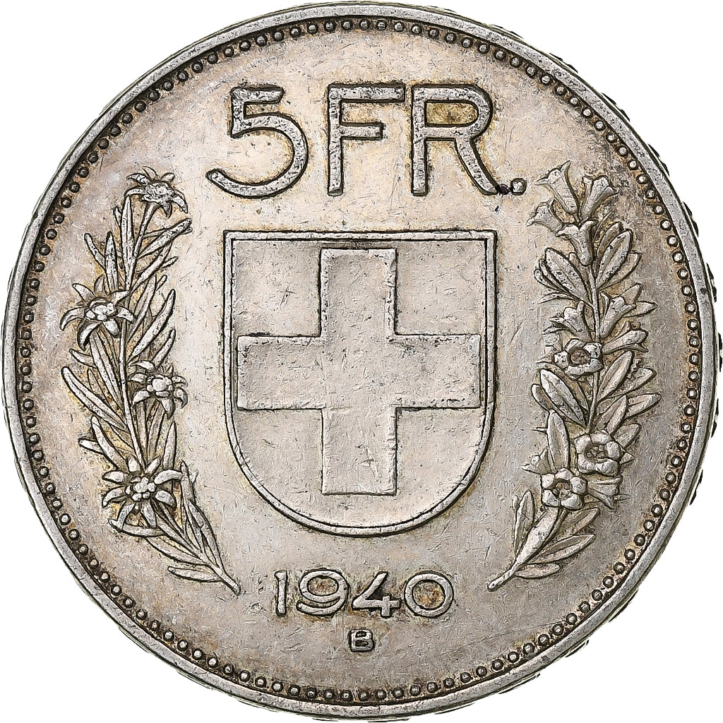 Switzerland, 5 Francs, Herdsman, 1940, Bern, Silver, VF(30-35), KM:40