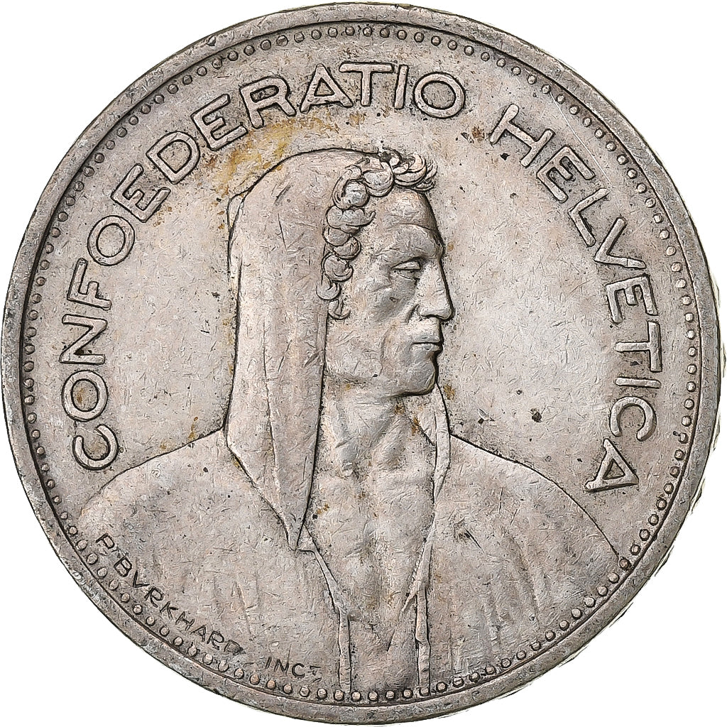 Switzerland, 5 Francs, Herdsman, 1949, Bern, Silver, VF(30-35), KM:40