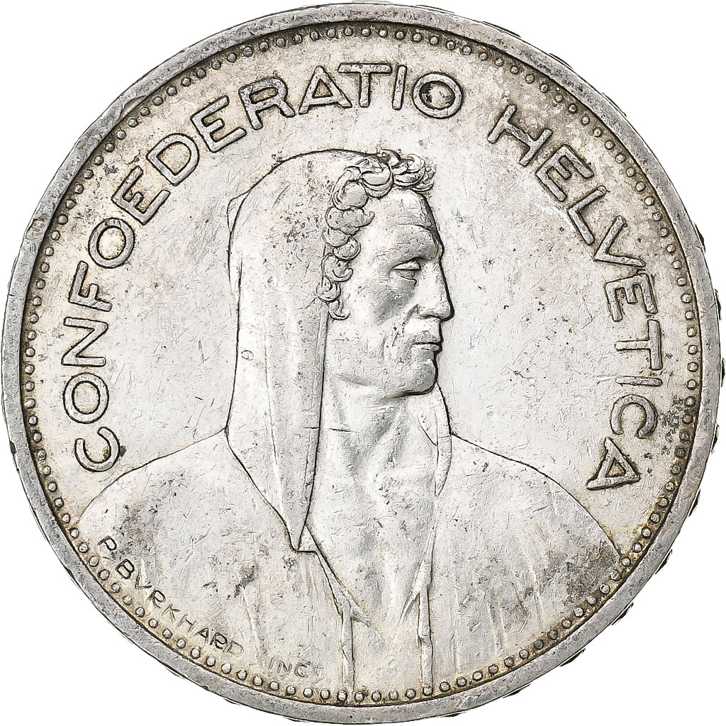Switzerland, 5 Francs, Herdsman, 1952, Bern, Silver, VF(30-35), KM:40