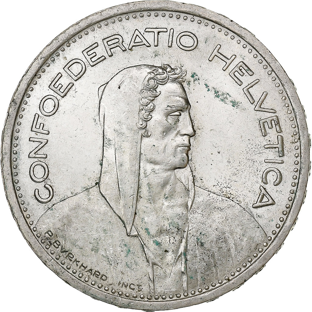 Switzerland, 5 Francs, Herdsman, 1954, Bern, Silver, AU(50-53), KM:40