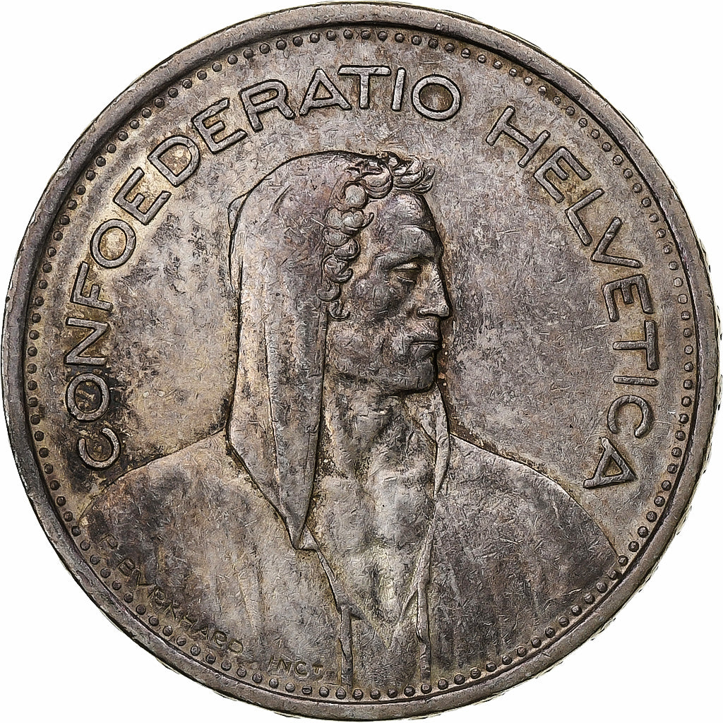 Switzerland, 5 Francs, Herdsman, 1954, Bern, Silver, VF(30-35), KM:40