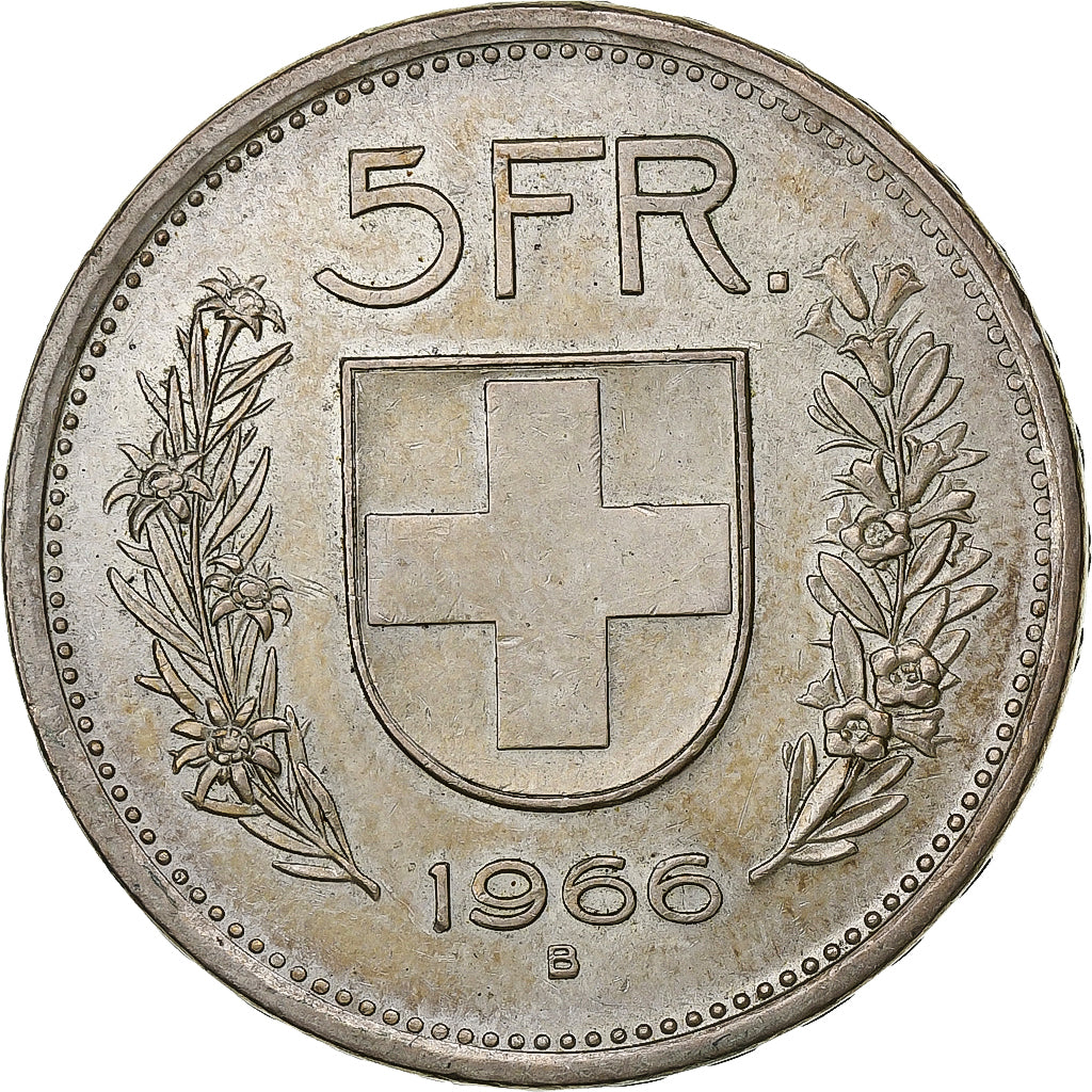 Switzerland, 5 Francs, Herdsman, 1966, Bern, Silver, EF(40-45), KM:40
