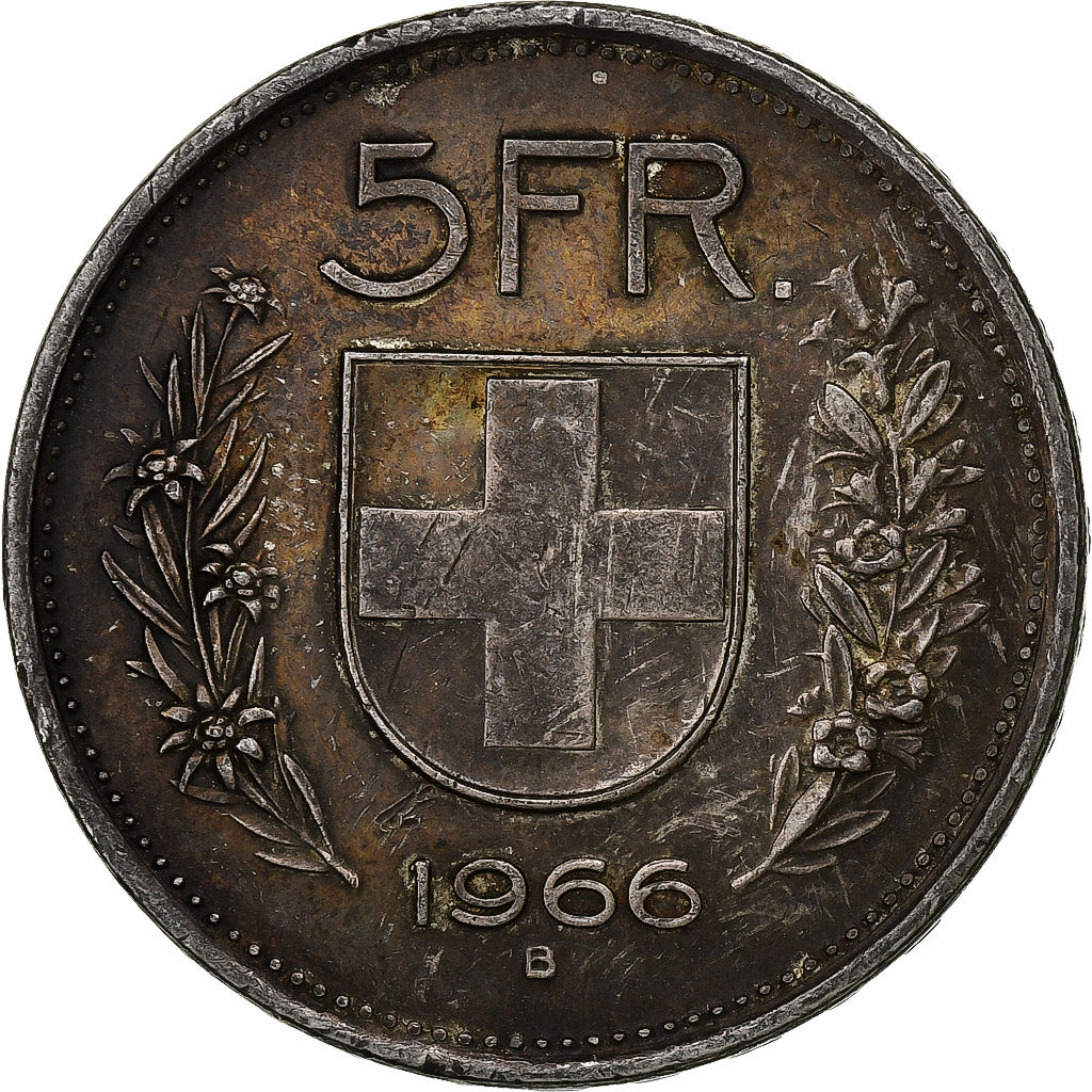 Switzerland, 5 Francs, Herdsman, 1966, Bern, Silver, EF(40-45), KM:40