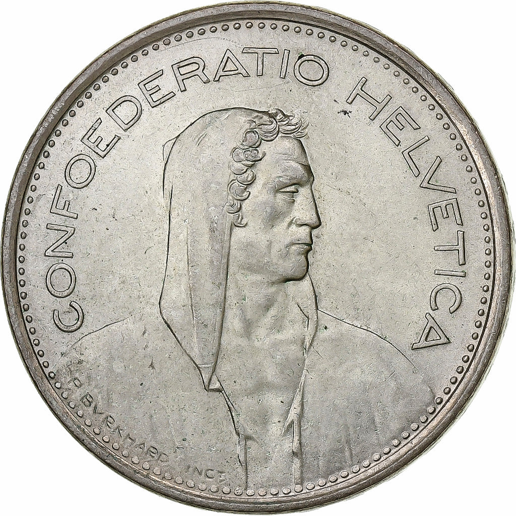 Suiza, 5 Francs, Herdsman, 1969, Bern, Plata, MBC+, KM:40