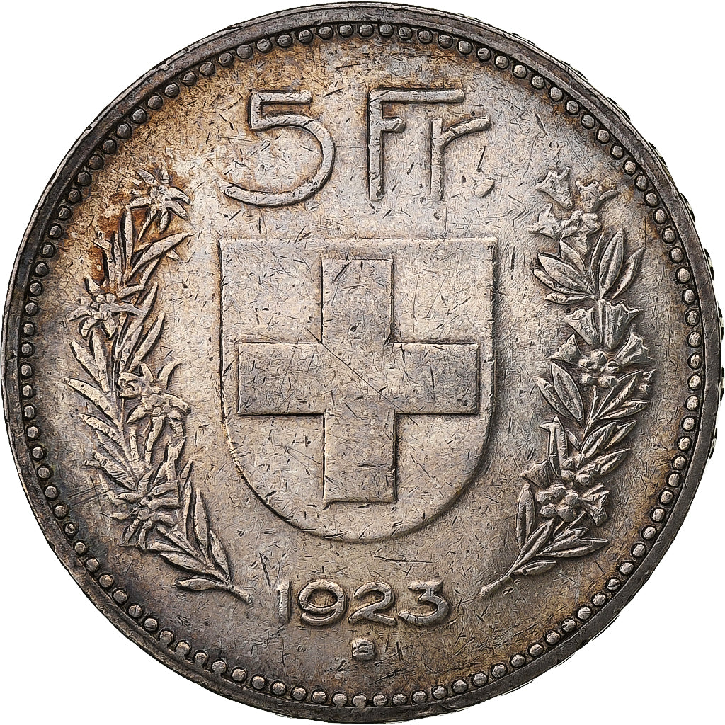 Switzerland, 5 Francs, Herdsman, 1923, Bern, Silver, VF(30-35), KM:37