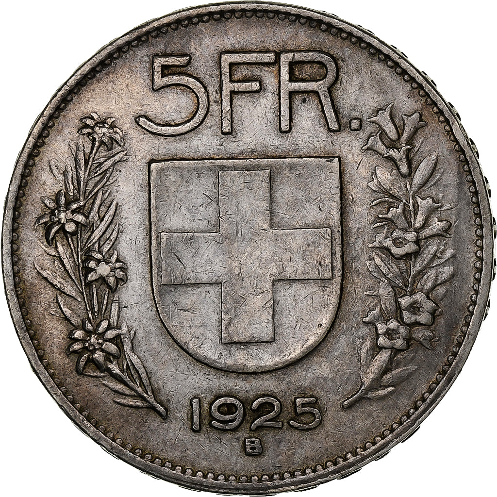 Switzerland, 5 Francs, Herdsman, 1925, Bern, Silver, VF(30-35), KM:37