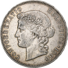 Switzerland, 5 Francs, Helvetia, 1900, Bern, Silver, VF(30-35), KM:34