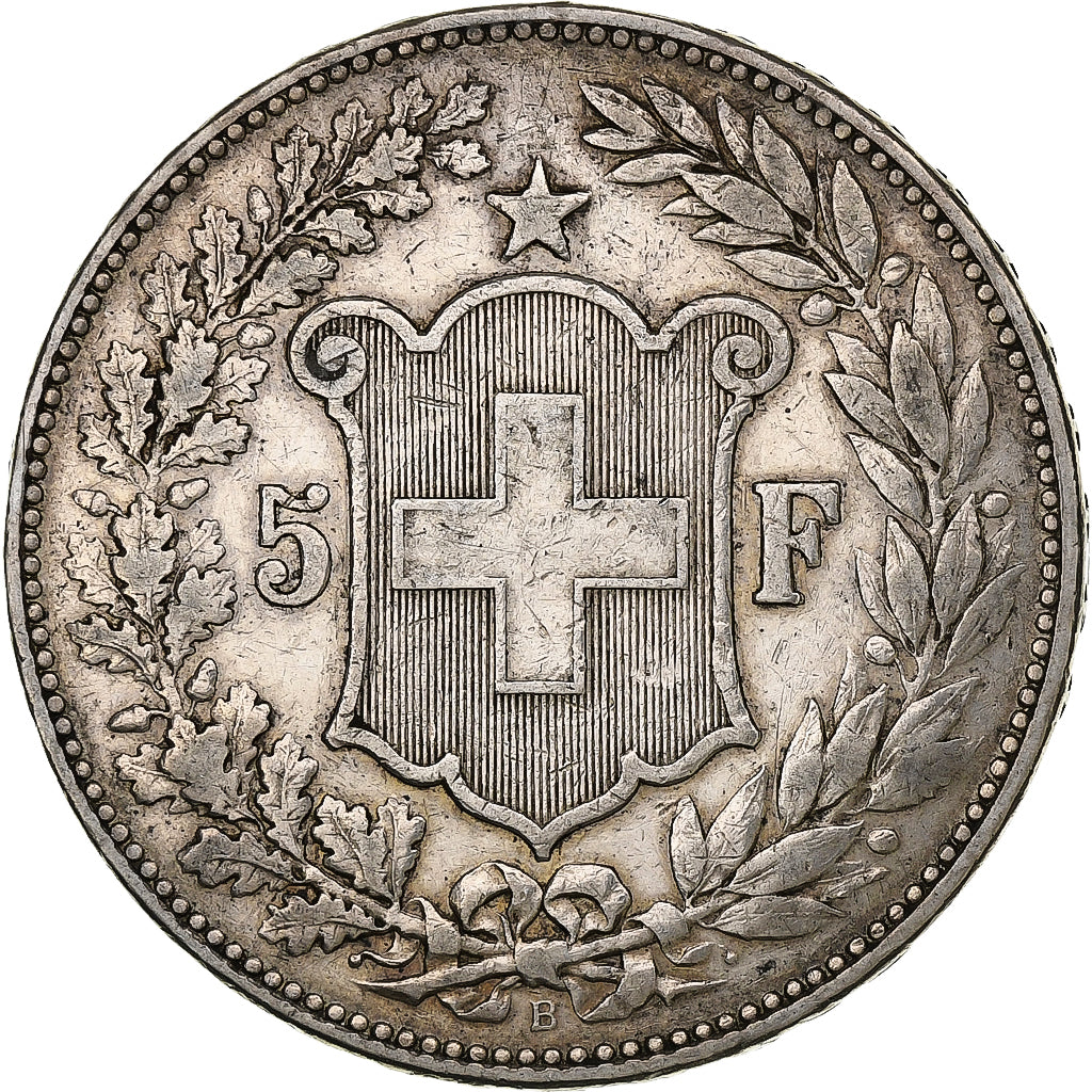 Switzerland, 5 Francs, Helvetia, 1900, Bern, Silver, VF(30-35), KM:34