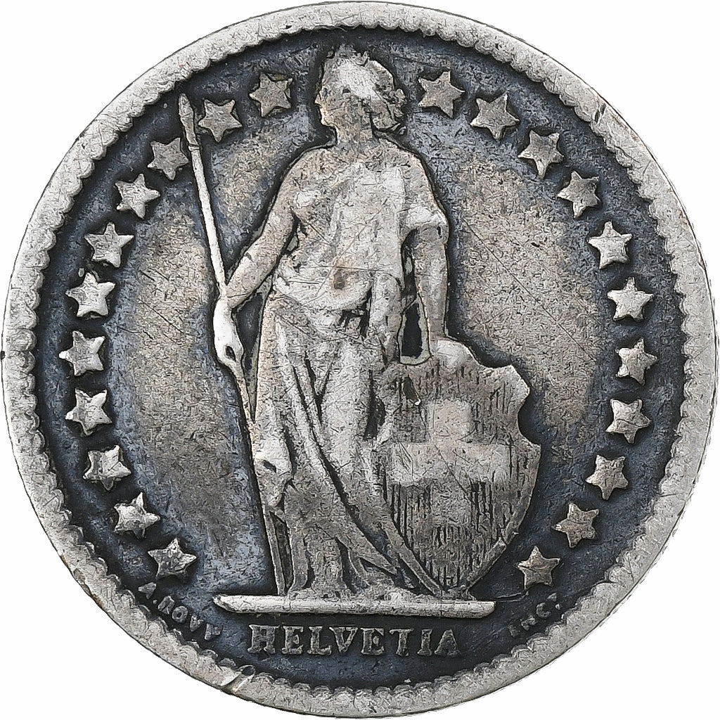 Suisse, 1/2 Franc, 1877, Bern, Argent, TB, KM:23