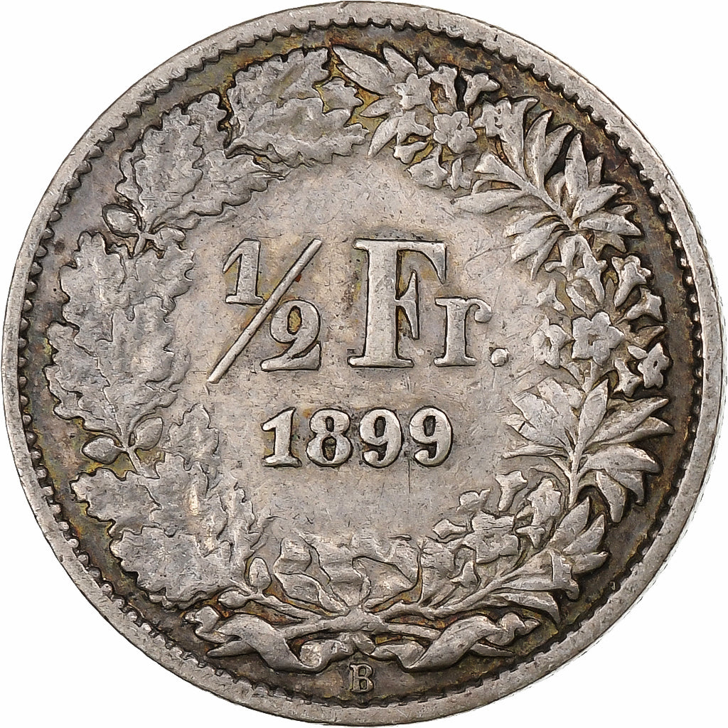 Switzerland, 1/2 Franc, 1899, Bern, Silver, VF(30-35), KM:23