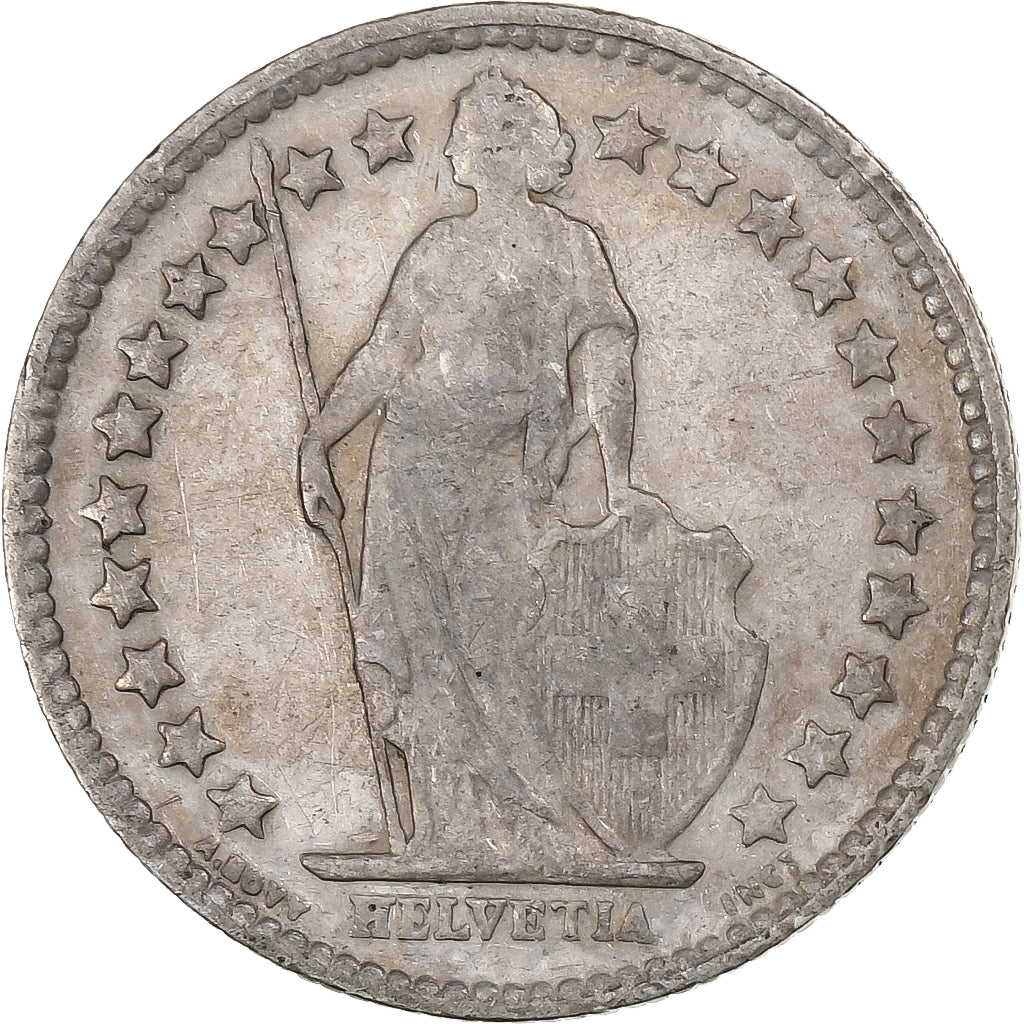 Suiza, 1/2 Franc, 1903, Bern, Plata, BC+, KM:23