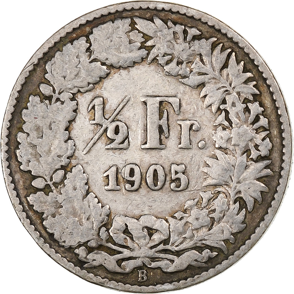 Suisse, 1/2 Franc, 1905, Bern, Argent, TB, KM:23