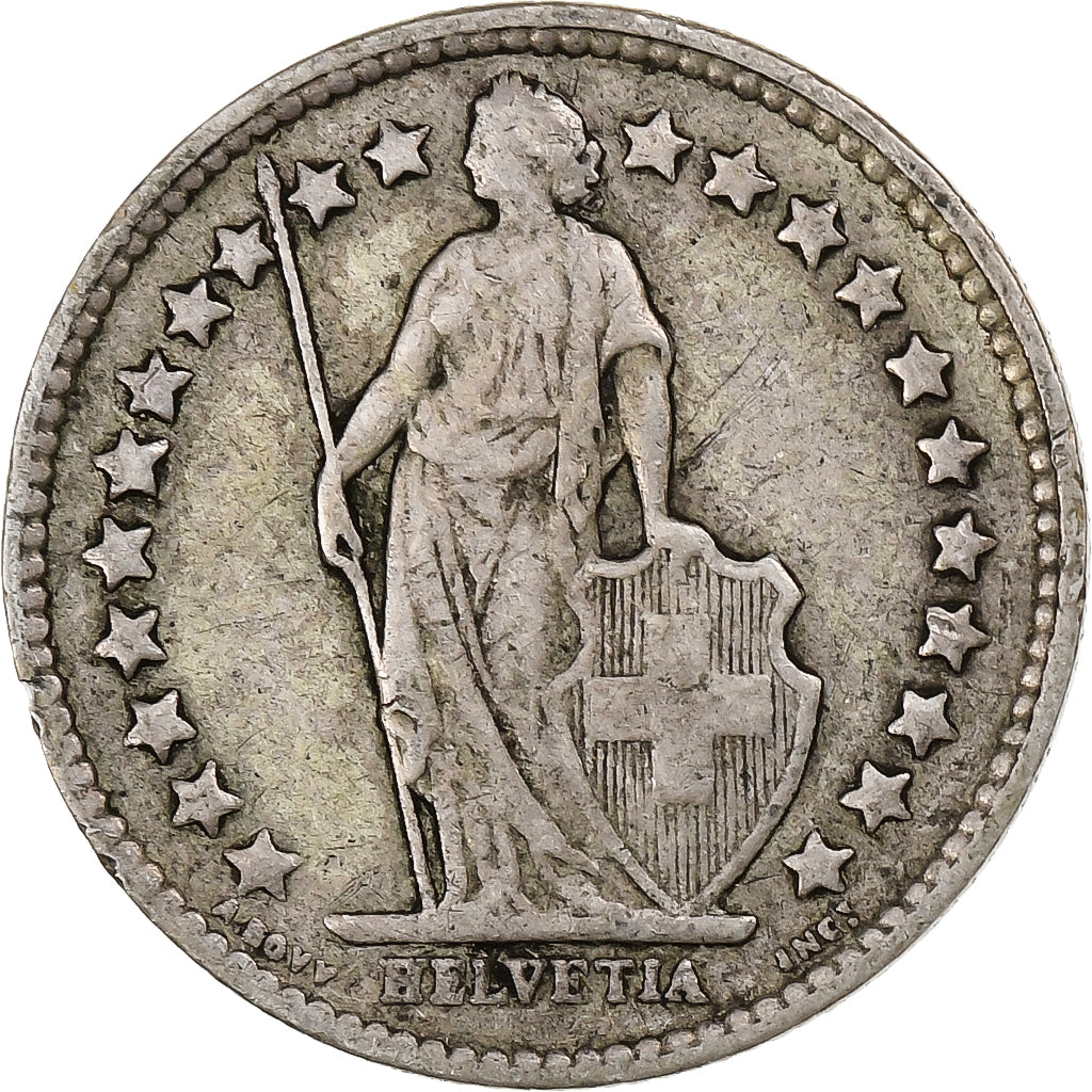 Switzerland, 1/2 Franc, 1906, Bern, Silver, VF(20-25), KM:23