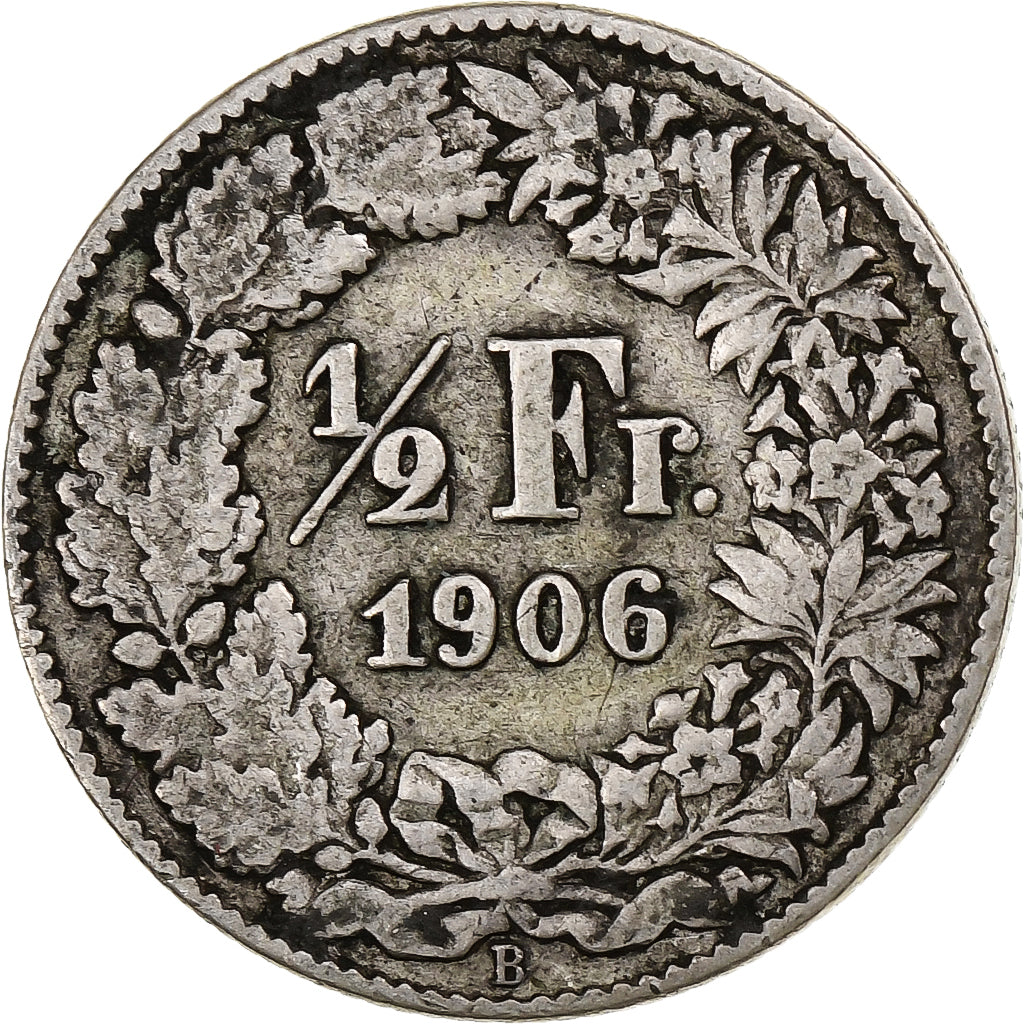 Switzerland, 1/2 Franc, 1906, Bern, Silver, VF(20-25), KM:23