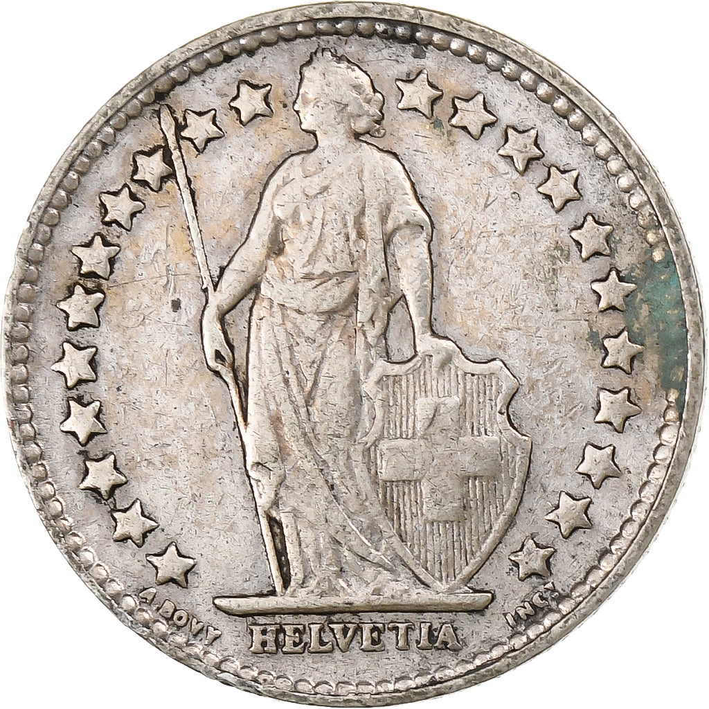 Switzerland, 1/2 Franc, 1908, Bern, Silver, AU(50-53), KM:23