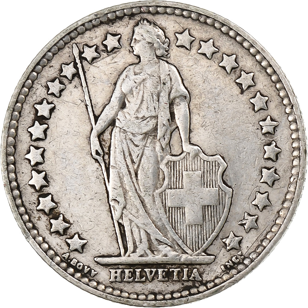 Switzerland, 1/2 Franc, 1909, Bern, Silver, EF(40-45), KM:23