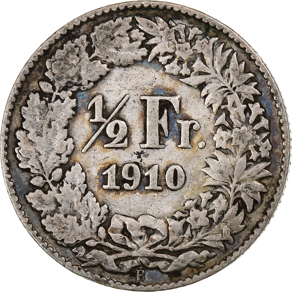 Schweiz, 1/2 Franc, 1910, Bern, Silber, S+, KM:23
