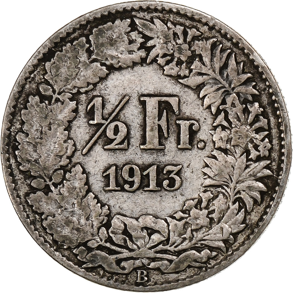 Schweiz, 1/2 Franc, 1913, Bern, Silber, S+, KM:23