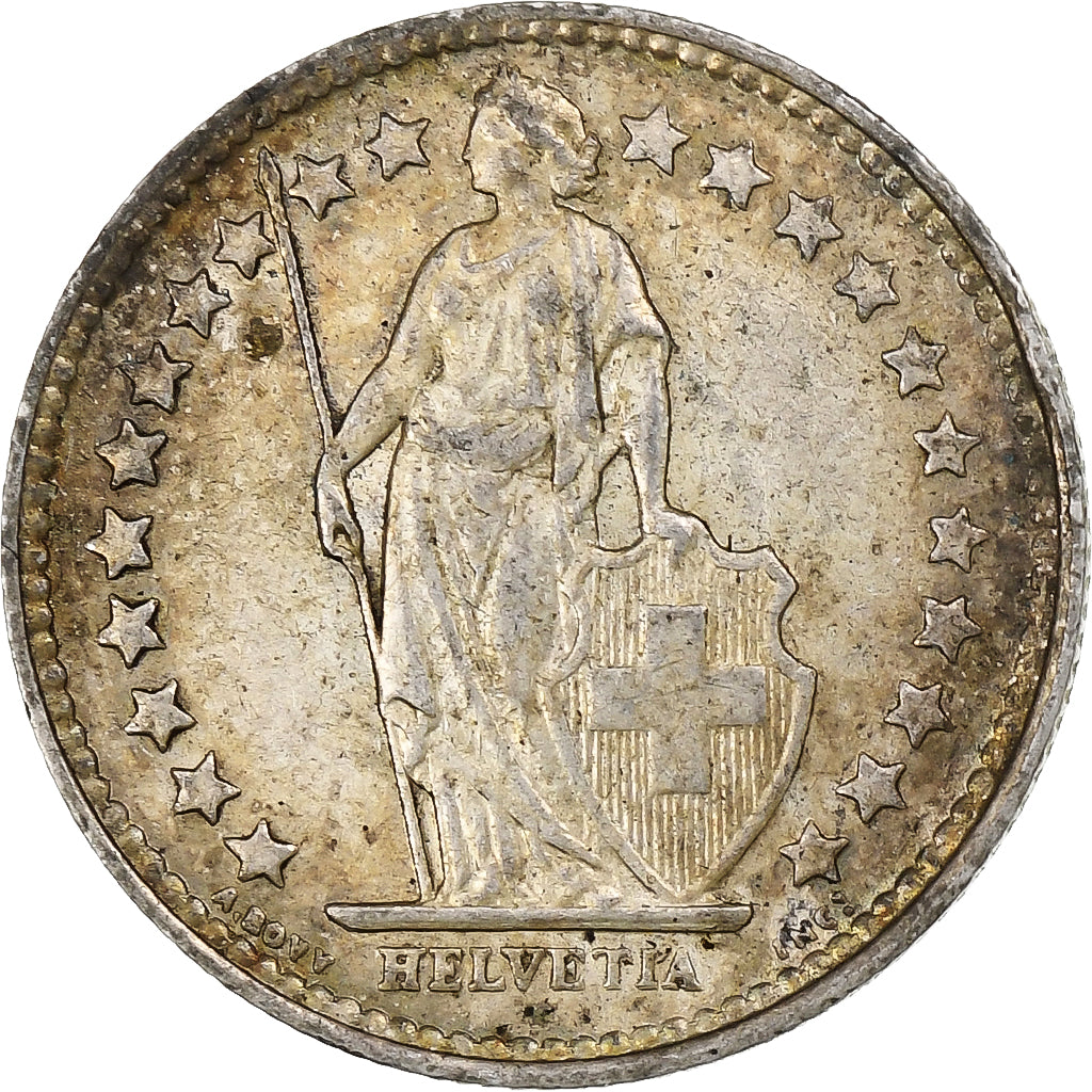 Suiza, 1/2 Franc, 1914, Bern, Plata, MBC+, KM:23