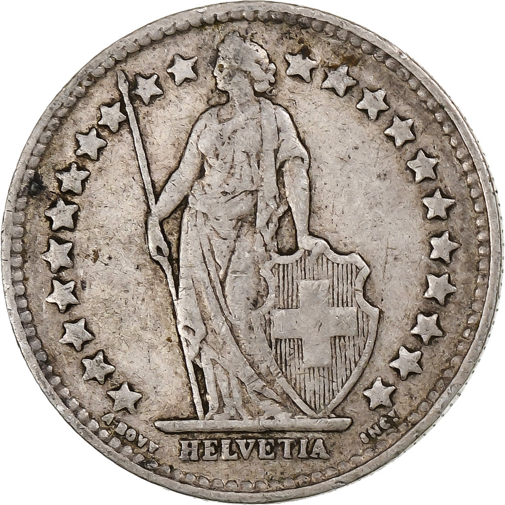 Suiza, 1/2 Franc, 1920, Bern, Plata, BC+, KM:23