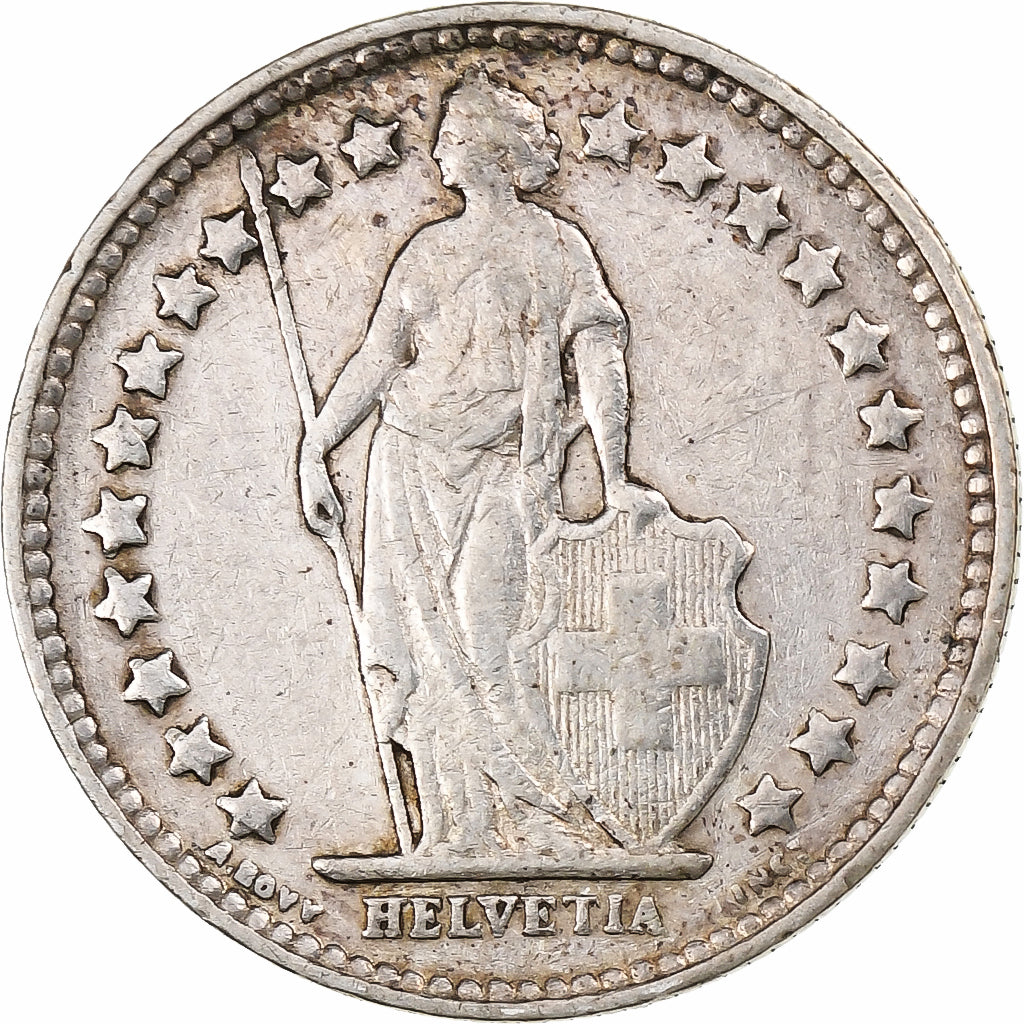 Suiza, 1/2 Franc, 1920, Bern, Plata, BC+, KM:23