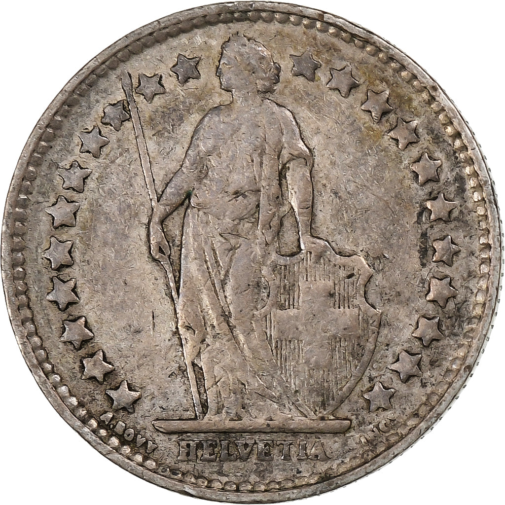 Suiza, 1/2 Franc, 1928, Bern, Plata, BC+, KM:23