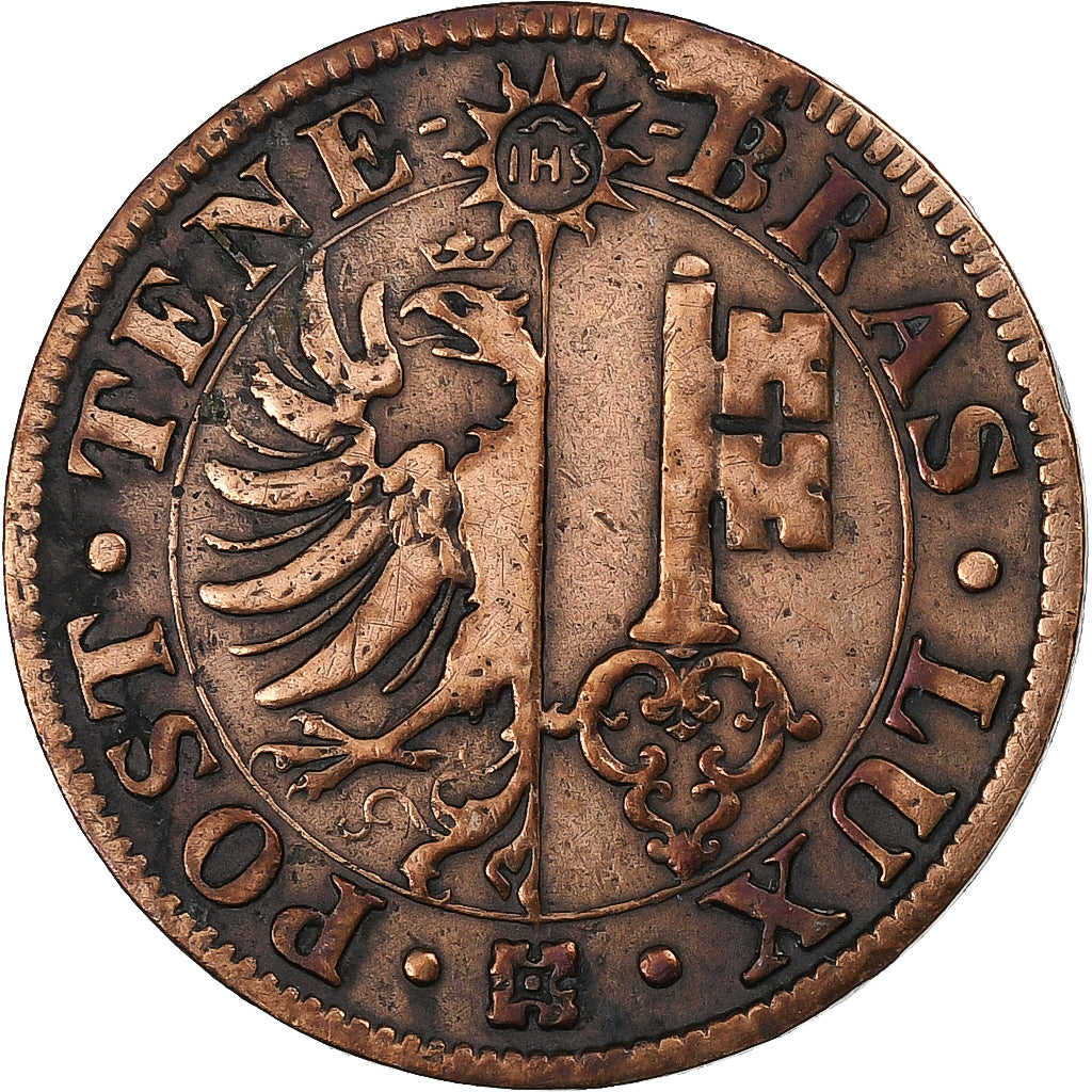 CANTONES SUIZOS, GENEVA, 4 Centimes, 1839, Vellón, MBC, KM:127
